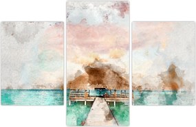 Tablou - Maldive, debarcader din lemn (90x60 cm)