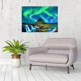 Tablou pe sticlă - Kirkjufell, Islanda (70x50 cm)