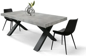 Masa Linda extensibila, blat PAL - BLAT GRI CIMENT, PICIOR GRI ANTRACIT - 160 cm / 90 cm / h 77