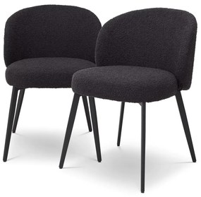 Set de 2 scaune design LUX Lloyd, boucle negru 115994 HZ