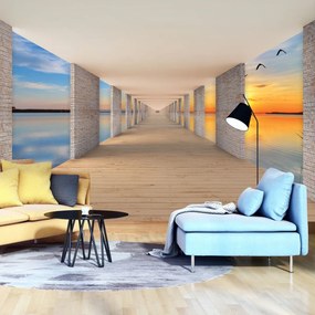 Fototapet - Tunel cu privire spre lac (152,5x104 cm)