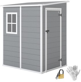 Outsunny Magazie din metal pentru gradina, Gri