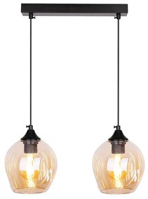 Lustră neagră cu abajur din sticlă 14x48 cm Aspa – Candellux Lighting