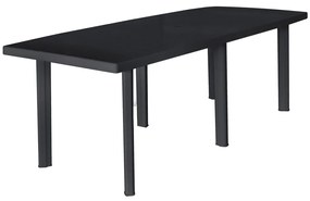 vidaXL Masă de grădină, antracit, 216 x 90 x 72 cm, plastic