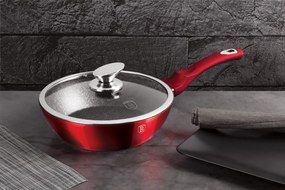RESIGILAT - Tigaie marmorata cu capac 24 cm Burgundy Metalic Line Berlinger Haus BH 1259N
