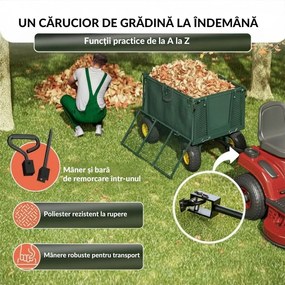 Cărucior de transport HECTOR, max. 550 kg, 110x75x52 cm, verde Gardebruk