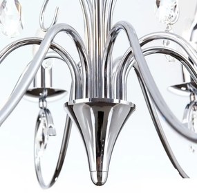 Candelabru 5 brate stil clasic cu cristale K9 Alessia crom