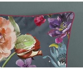 Lenjerie de pat gri antracit din bumbac satinat pentru pat dublu, extinsă 240x220 cm Parma – Descanso