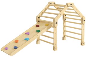 AIYAPLAY 3 în 1 Echelle d'escalade cu tobogan rampă, jucărie de cățărare pliabilă pentru copii 18-48 luni încărcare 50 Kg | Aosom Romania