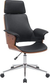 Scaun birou, negru / nuc, HEKTOR
