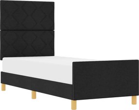 vidaXL Cadru de pat cu headboard Negru 80 x 200 cm țesătură