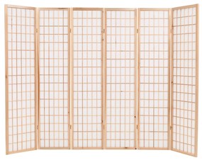 Paravan pliabil 6 panouri, stil japonez, 240x170 cm, Natural Maro, 6