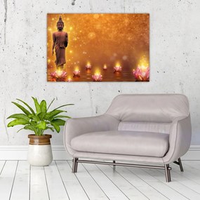 Tablou - Buddha în sclipici auriu (90x60 cm)