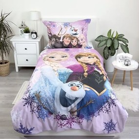 Disney Regatul de gheață Pink-purple set de pat 140×200cm, 70×90 cm