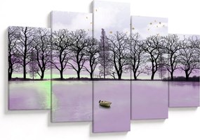 Tablou - Barcă pe lac (150x105 cm)