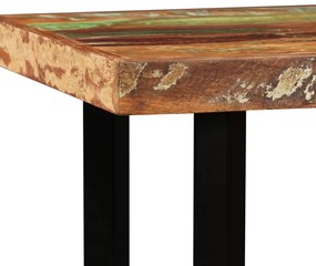 Set mobilier bar, 5 piese lemn masiv reciclat si piele naturala 5