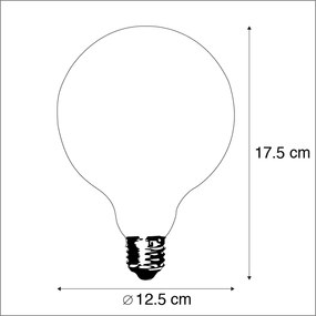 Lampă LED cu filament E27 reglabilă G125 goldline 4,5W 470 lm 2100K