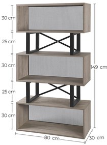 Raft TIMBERTOME SAGA cu decor de stejar gri