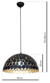 Lustră pe cablu LISA BLACK 1xE27/60W/230V