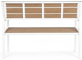 Bancă din aluminiu, alb, 123x59x86 cm, Isak Yes