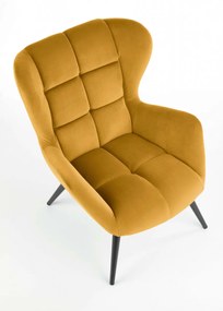 Fotoliu Tyrion velvet mustariu H91 cm