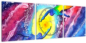 Tablou - Atingere (cu ceas) (90x30 cm)