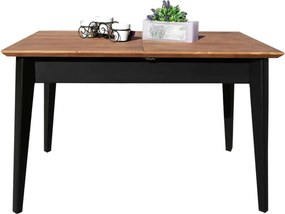 Masă lemn masiv Dining Extensibilă Timeless 120/ Negru, 160 × 80 × 76 cm