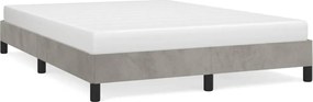 vidaXL Cadru de pat fără saltea, gri deschis, 140x190 cm, catifea