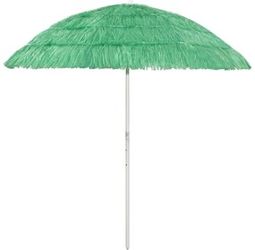 vidaXL Umbrelă de soare de plajă Hawaii, verde, 240 cm