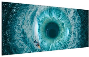 Tablou marea cu barca (120x50 cm)