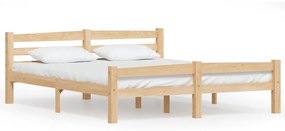Cadru de pat, 160x200 cm, lemn de pin masiv Maro deschis, 160 x 200 cm