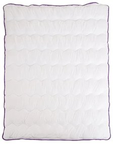Patura quiltata pentru toate anotimpurile 140x200 cm cu perna STELLA LAVENDER 70x90 cm, alba