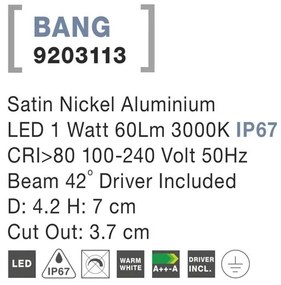 Spot LED incastrabil ambiental de exterior IP67 BANG NVL-9203113