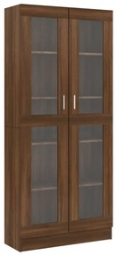 815623 vidaXL Dulap vitrină, stejar maro, 82,5x30,5x185,5 cm, lemn prelucrat