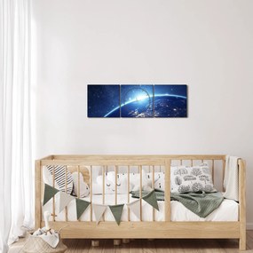 Tablou panetei Pământ (cu ceas) (90x30 cm)