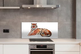 Panouri de sticlă tigru pictat