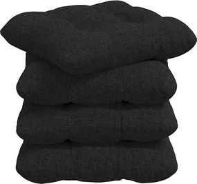vidaXL Perne de Șezut 4 pcs Negru 45 x 45 x 12 cm țesătură