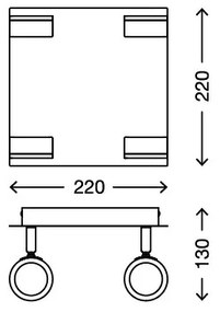 Briloner 2212-048 - Spot baie SURF LED 4xLED/4,5W/230V