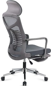 Scaun ergonomic SYYT 9502 gri, rabatabil cu suport de picioare