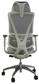 Ergodynamic Star Plus - Light Grey - Scaun de birou 4D, sezut translatie, suport lombar ajustabil 7 cm