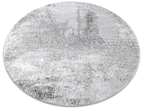 Covor MEFE modern Cerc 8731 Vintage - structural două niveluri de lână gri