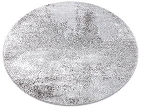 Covor MEFE modern  Cerc 8731 Vintage - structural două niveluri de lână gri