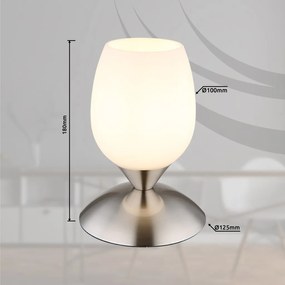 Veioza/Lampa de masa design decorativ KUWAITA nickel/opal