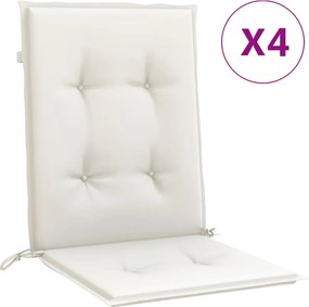 vidaXL Perne scaun cu spătar scund 4buc. melanj crem 100x50x4cm textil