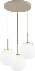 Brilagi - Lustră suspendată pe cablu MILO ECRU 3xE27/60W/230V, bej/auriu