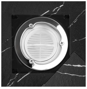 Rea Bazalt Carrara Black cadita de dus dreptunghiulara x100 cm negru REA-K7007