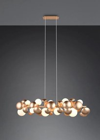 Lustră alb-auriu cu abajur din sticlă Bubble – Trio Select