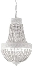Lustră pe lanț Ideal Lux MONET 6xE14/40W/230V d. 50 cm cânepă/alb
