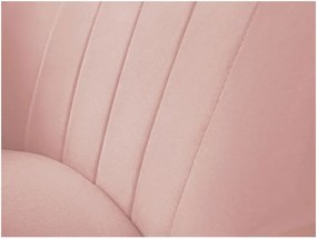 Fotoliu cu tapițerie din catifea Mazzini Sofas Sardaigne, roz deschis