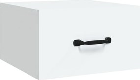 vidaXL Noptieră de perete, alb, 35x35x20 cm
